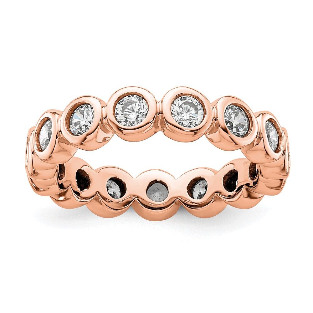 Buy Stylish 14K Rose Gold Eternity Band with 1 Carat Diamond - Size 5.5