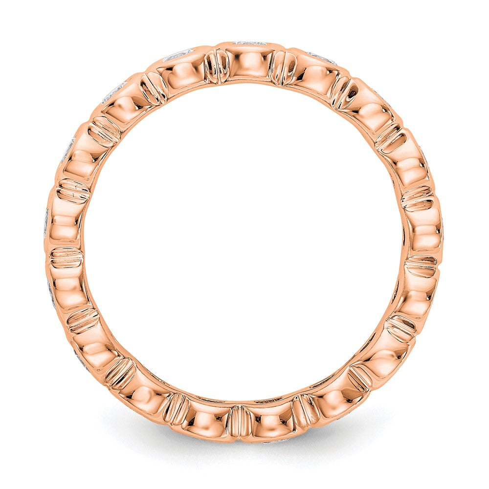 High-Quality 14K Rose Gold 1 Carat Diamond Eternity Band - Stylish Size 7.5