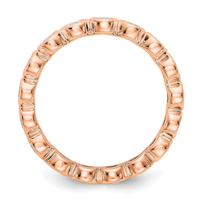 High-Quality 14K Rose Gold 1 Carat Diamond Eternity Band - Stylish Size 7.5-2