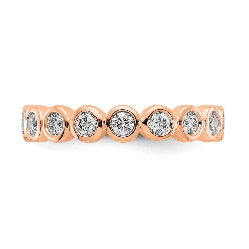 High-Quality 14K Rose Gold 1 Carat Diamond Eternity Band - Stylish Size 7.5