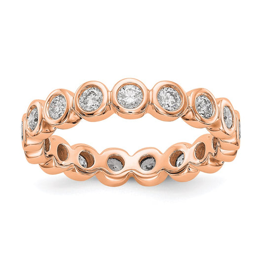 High-Quality 14K Rose Gold 1 Carat Diamond Eternity Band - Stylish Size 7.5