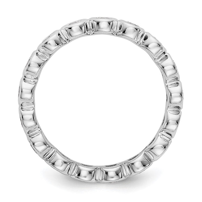 Buy Exclusive 14K White Gold Polished 1 Carat Diamond Eternity Band - Size 7-2