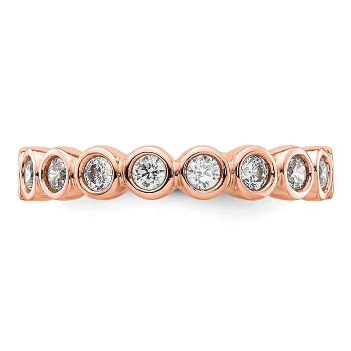Exclusive 14K Rose Gold 1 Carat Diamond Eternity Band - Stylish Size 8 Value-3