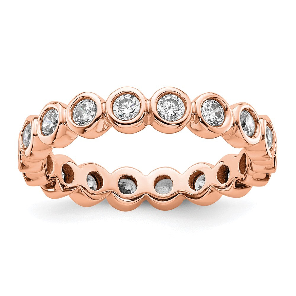 Exclusive 14K Rose Gold 1 Carat Diamond Eternity Band - Stylish Size 8.5
