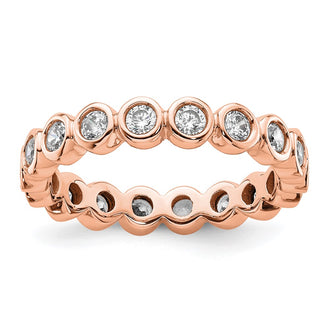 Exclusive 14K Rose Gold 1 Carat Diamond Eternity Band - Stylish Size 8 Value