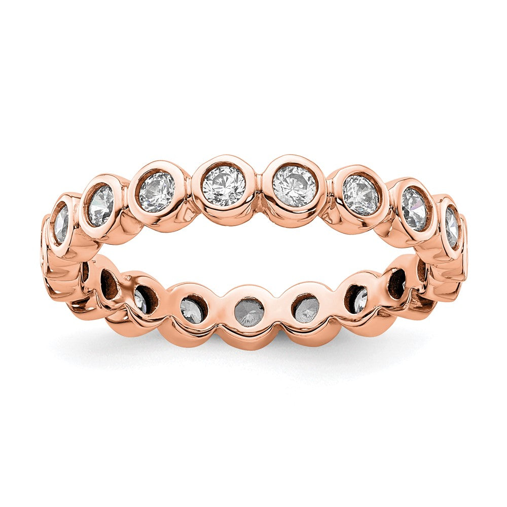 Exclusive 14K Rose Gold 1 Carat Diamond Eternity Band - Stylish Size 9 Value