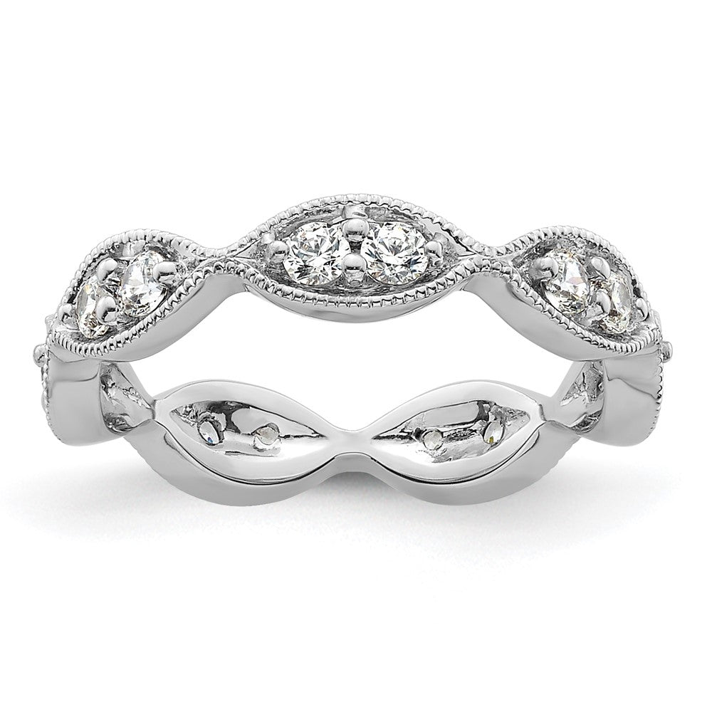 Buy 14K White Gold Vintage Pave Eternity Band - 1/2 Carat Diamonds, Stylish!