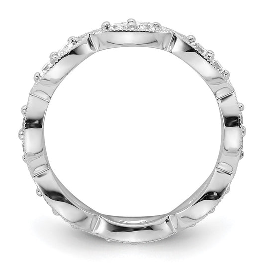 High-Quality 14K White Gold Vintage Pave Eternity Band, 1/2 Carat Diamonds