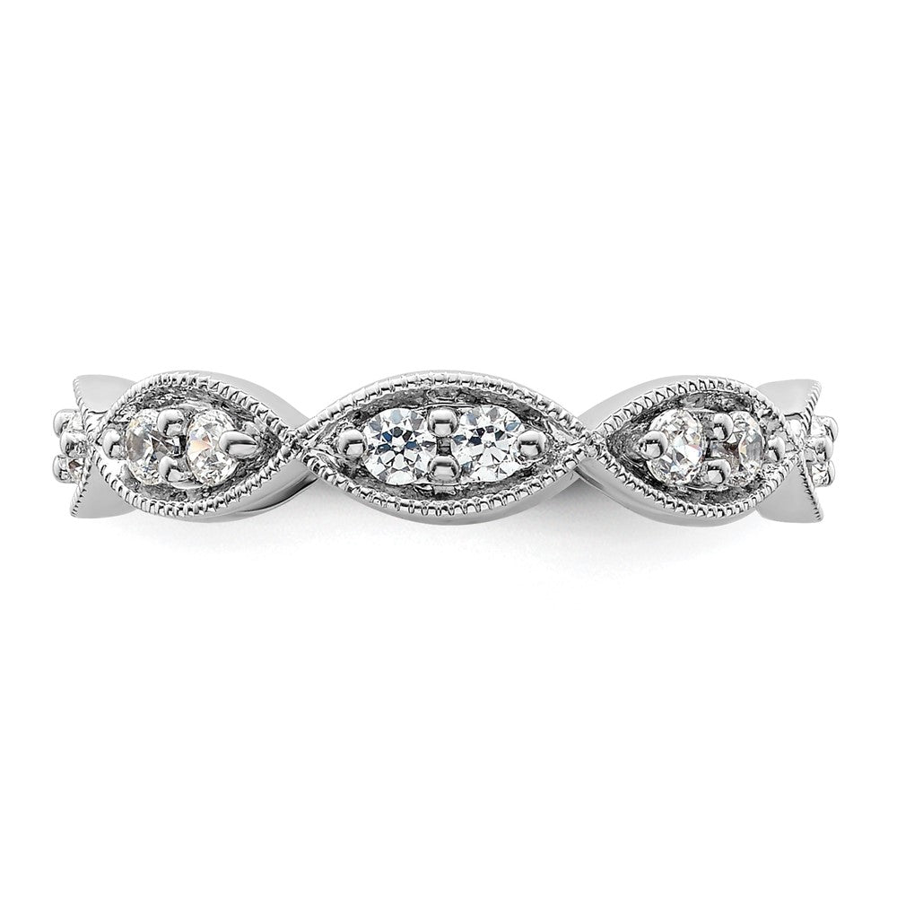 High-Quality 14K White Gold Vintage Pave Eternity Band, 1/2 Carat Diamonds