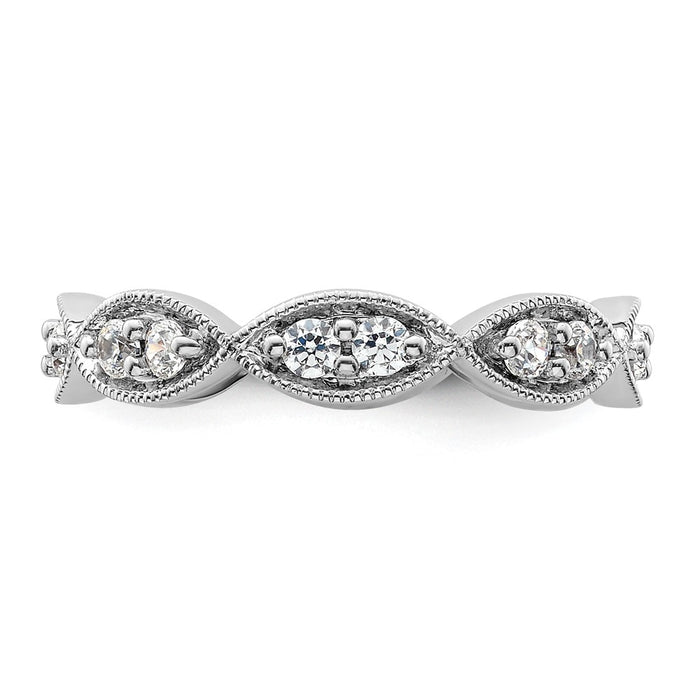 High-Quality 14K White Gold Vintage Pave Eternity Band, 1/2 Carat Diamonds-3