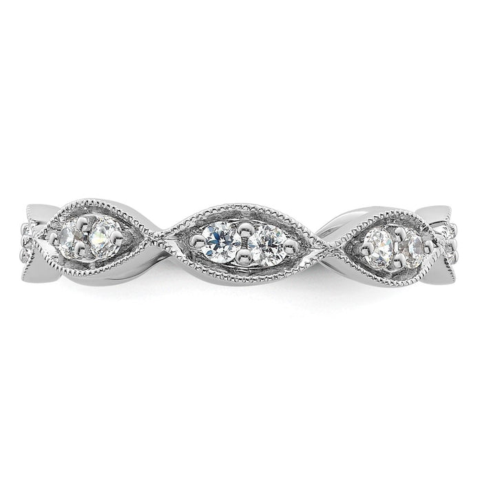 Shop Exclusive 14K White Gold Vintage Diamond Eternity Band - 1/2 Carat, Size 6.5-3
