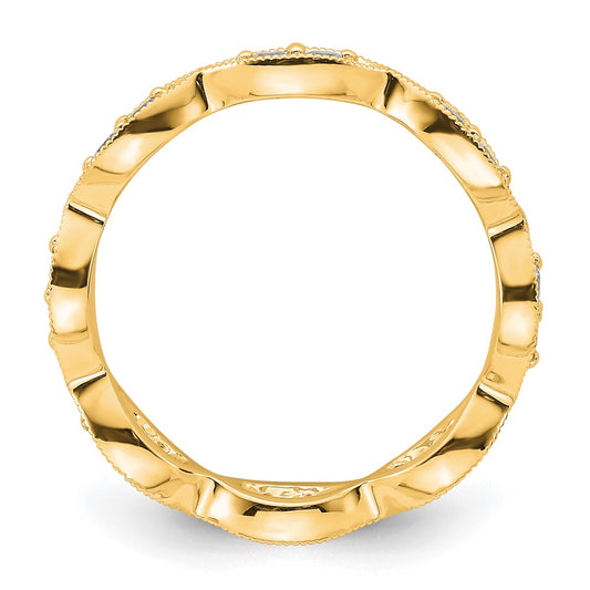 Buy Stylish 14K Polished Vintage Diamond Pave Eternity Band - 1/2 Carat, Size 6