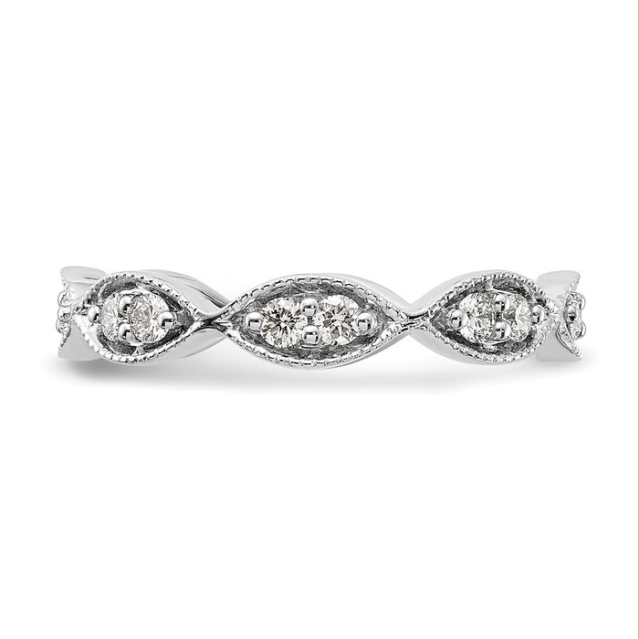 High-Quality 14K White Gold Vintage Eternity Band with 1/2 Carat Diamonds, Size 7-3