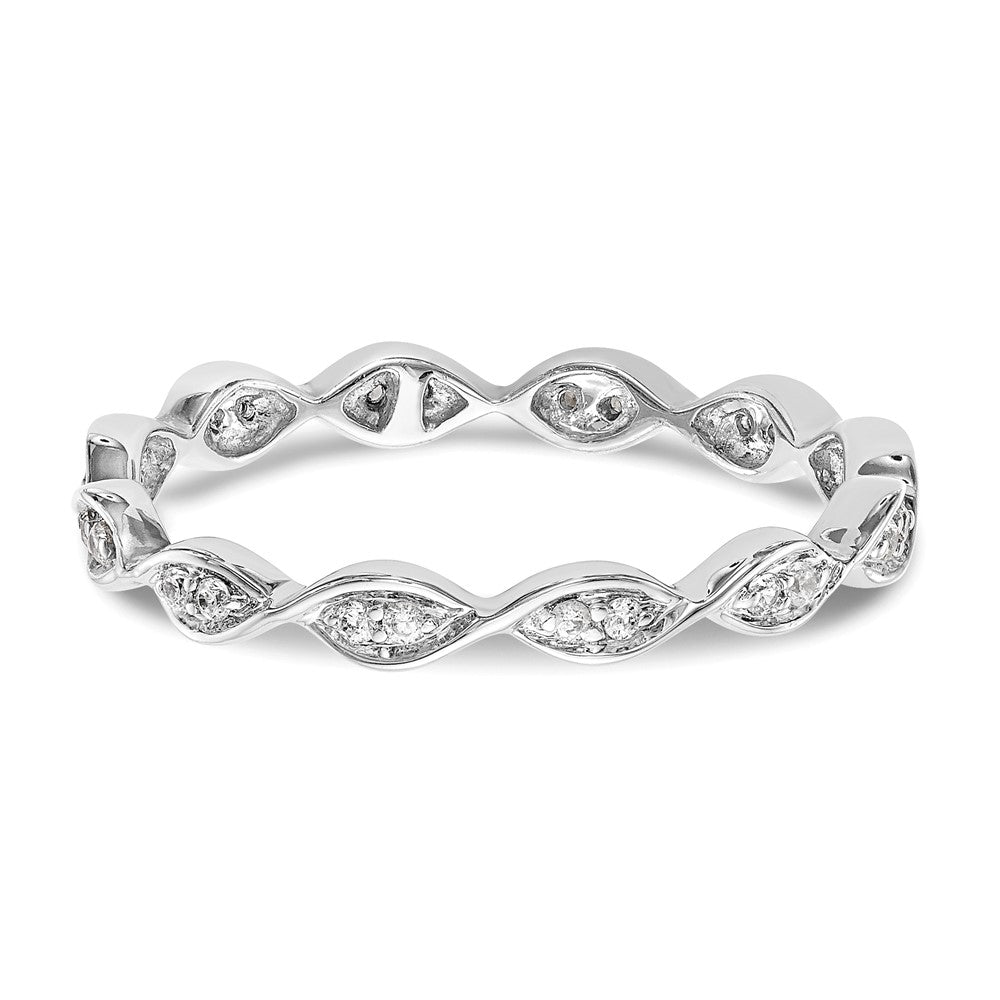 High-Quality 14K White Gold Vintage Eternity Band with 1/2 Carat Diamonds, Size 7