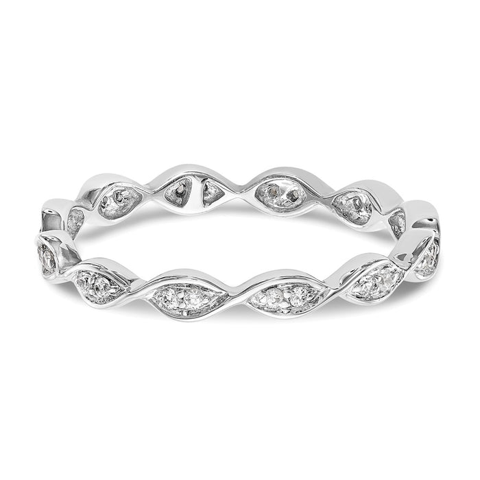High-Quality 14K White Gold Vintage Eternity Band with 1/2 Carat Diamonds, Size 7-4