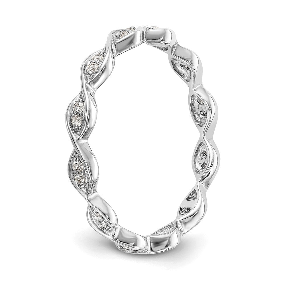 High-Quality 14K White Gold Vintage Eternity Band with 1/2 Carat Diamonds, Size 7