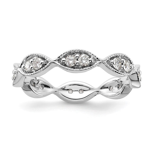 Shop Exclusive 14K White Gold Vintage Eternity Band - 1/2 Carat Diamonds, Size 7.5