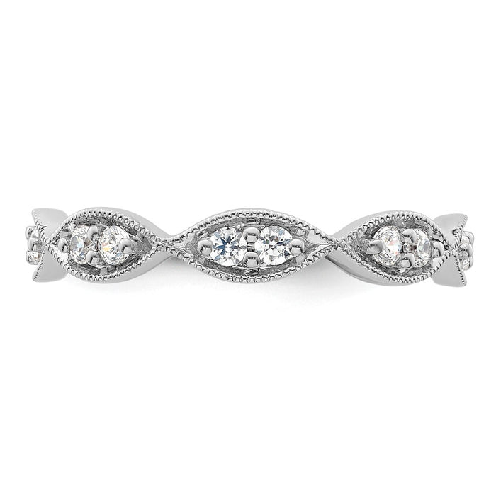 Buy Stylish 14K White Gold Vintage Pave Diamond Eternity Band - 1/2 Carat, Size 8.5-3