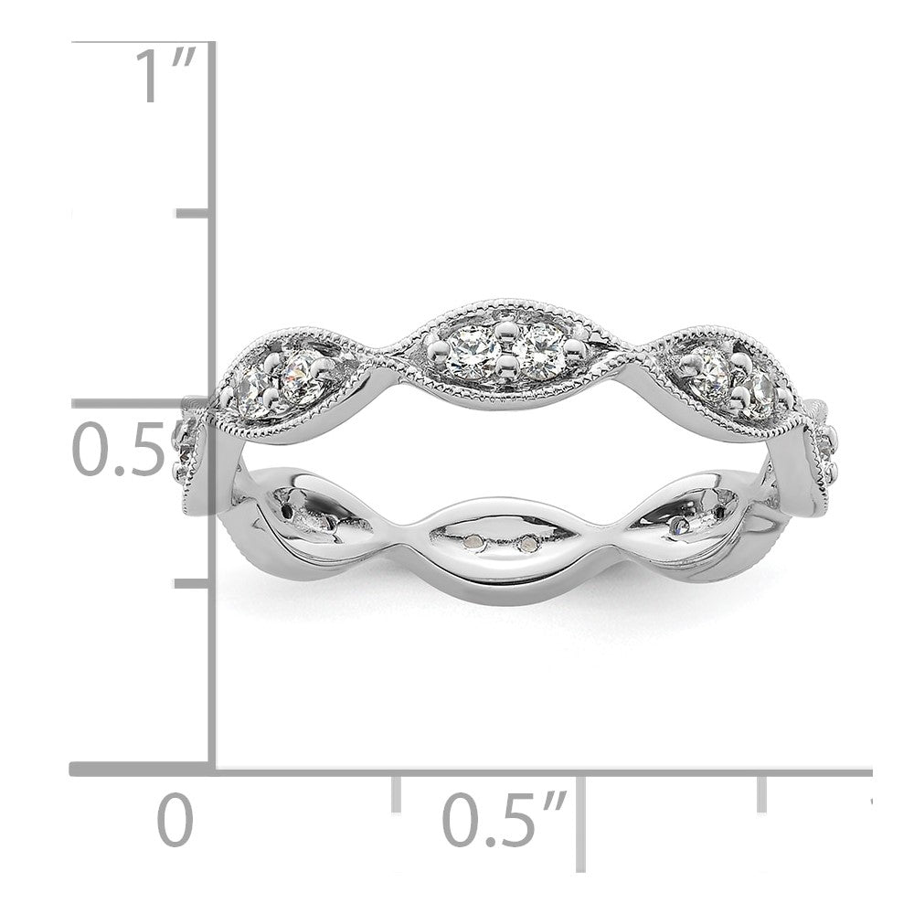 Buy Stylish 14K White Gold Vintage Pave Diamond Eternity Band - 1/2 Carat, Size 8.5