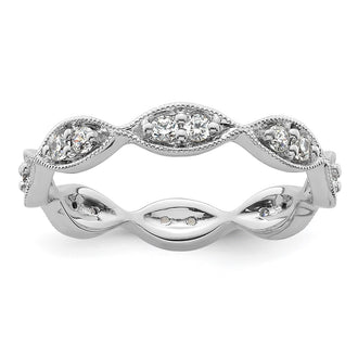 Buy Stylish 14K White Gold Vintage Pave Diamond Eternity Band - 1/2 Carat, Size 8.5