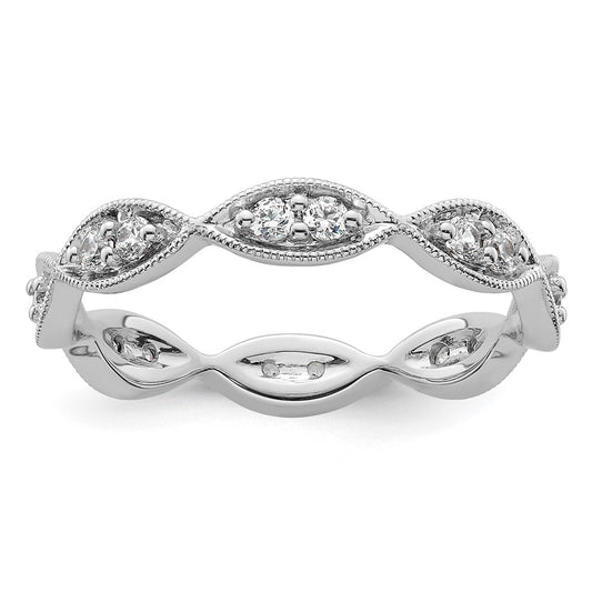 Shop Stylish 14K White Gold Vintage Pave Diamond Eternity Band, 1/2 Carat Size 9