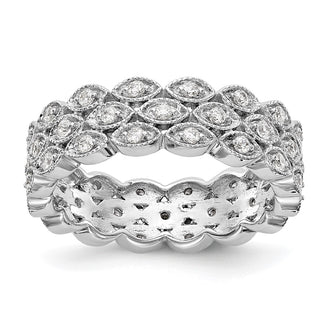 Buy 14K White Gold Triple Row Marquise Eternity Band with 1/2 Carat Diamonds
