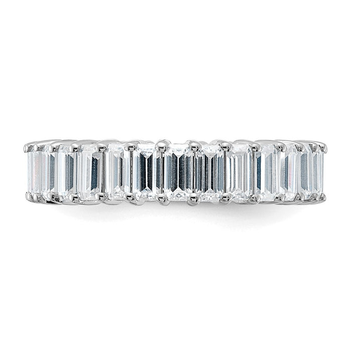 Buy Stylish 14K White Gold Emerald-Cut Moissanite Eternity Band - Luxury Value-3