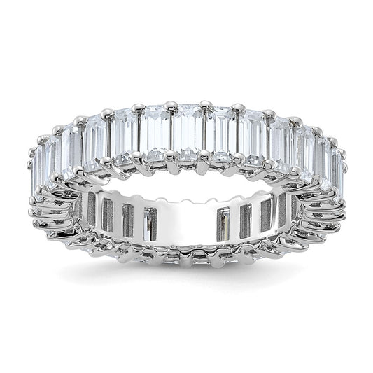 Exclusive 14K Emerald-Cut Moissanite Eternity Ring - Stylish & Affordable Luxury