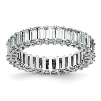 High-Quality 14K Emerald-Cut Moissanite Eternity Ring | Stylish & Affordable Jewelry