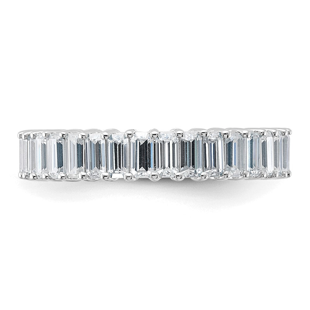 Shop Stylish 14K Emerald-Cut Moissanite Eternity Band | D E F Colorless, Affordable