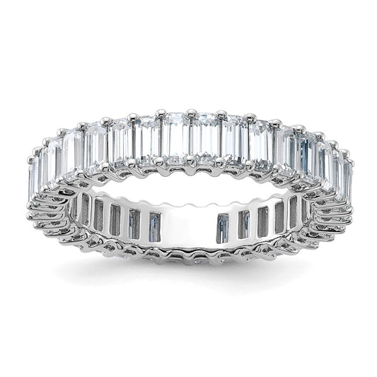 Shop Stylish 14K Emerald-Cut Moissanite Eternity Band | D E F Colorless, Affordable