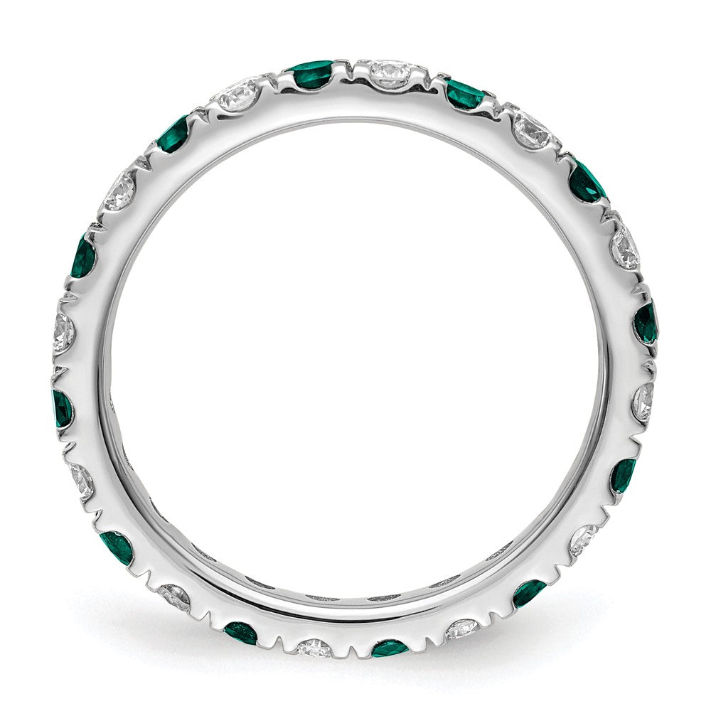 Shop 14K White Gold 3/4 Carat Diamond & Alexandrite Eternity Band - Value Style