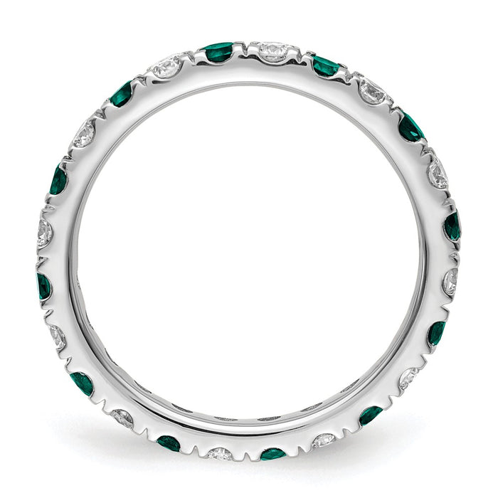 Shop 14K White Gold 3/4 Carat Diamond & Alexandrite Eternity Band - Value Style-2