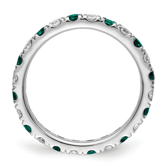 Shop Stylish 14K White Gold Eternity Band - 3/4 Carat Lab-Grown Diamond & Alexandrite, Size 4