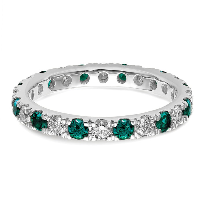Shop 14K White Gold 3/4 Carat Diamond & Alexandrite Eternity Band - Value Style-4