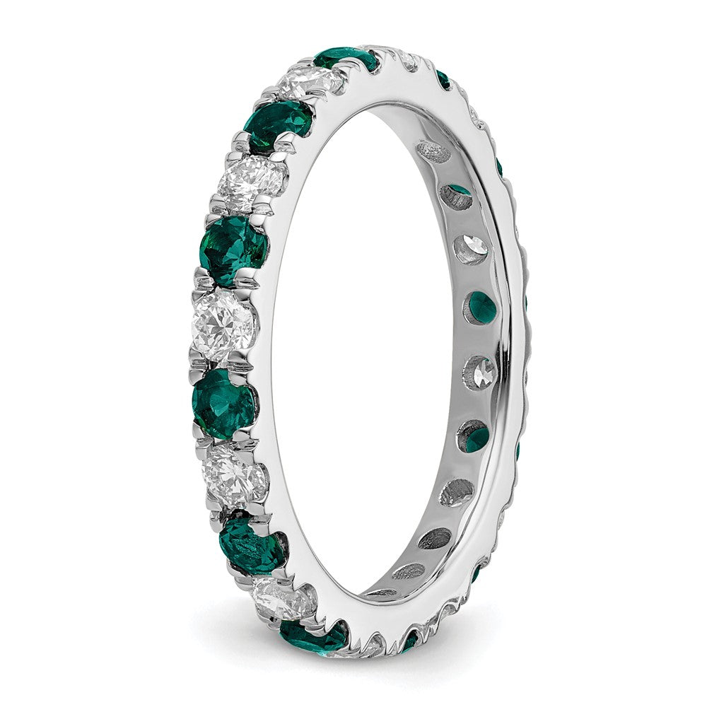 Shop 14K White Gold 3/4 Carat Diamond & Alexandrite Eternity Band - Value Style