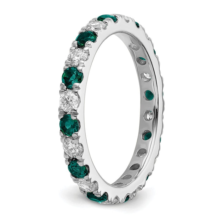 Shop 14K White Gold 3/4 Carat Diamond & Alexandrite Eternity Band - Value Style-5