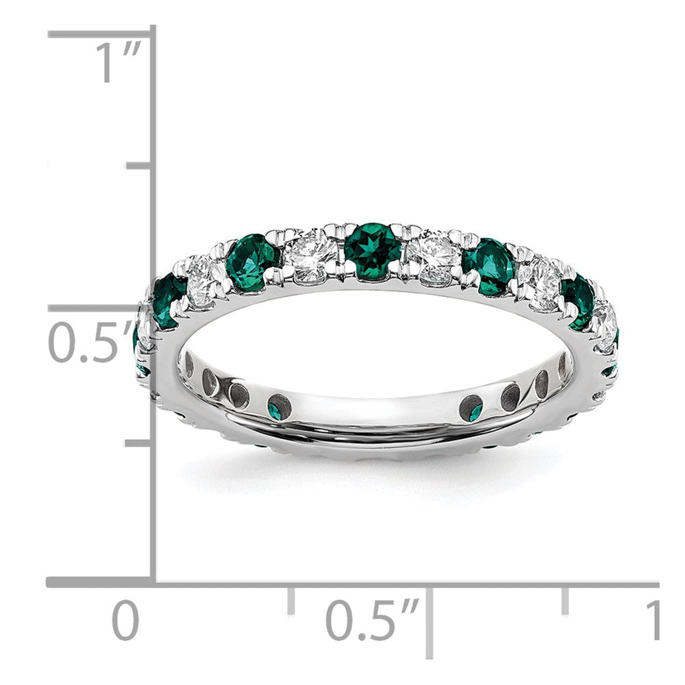 Shop 14K White Gold 3/4 Carat Diamond & Alexandrite Eternity Band - Value Style