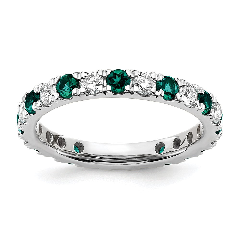 Shop 14K White Gold 3/4 Carat Diamond & Alexandrite Eternity Band - Value Style