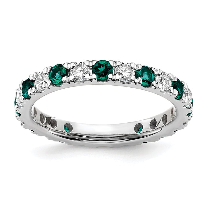 Shop 14K White Gold 3/4 Carat Diamond & Alexandrite Eternity Band - Value Style-1