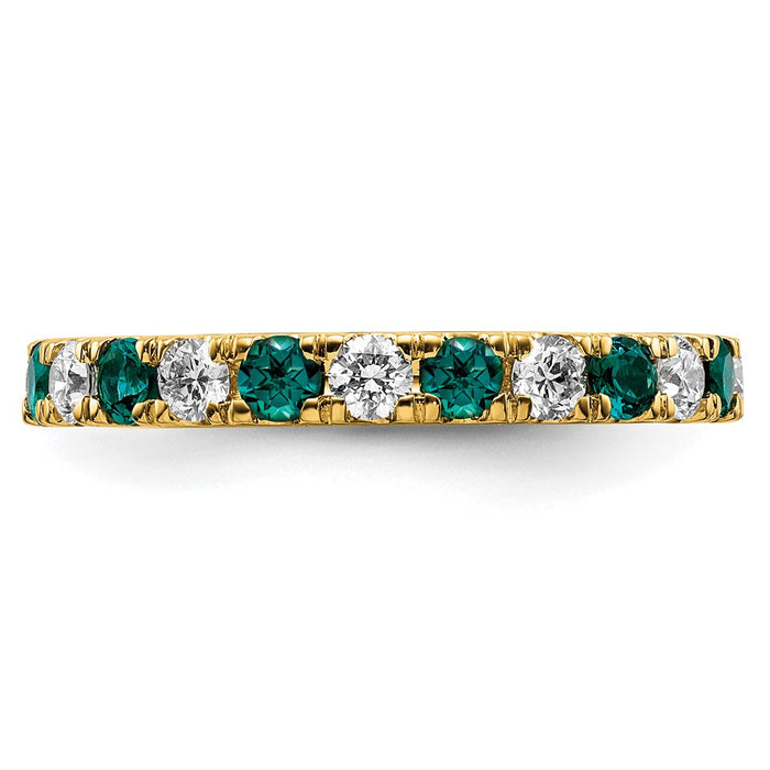 Shop 14K Gold 7/8 Carat Lab-Grown Diamond & Alexandrite Eternity Band, Size 8.5 - Stylish Luxury!-3