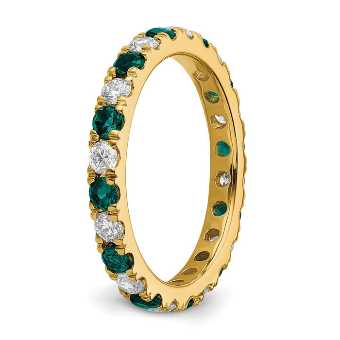 Shop 14K Gold 3/8 Carat Diamond Eternity Band | Stylish Alexandrite, Size 5-5