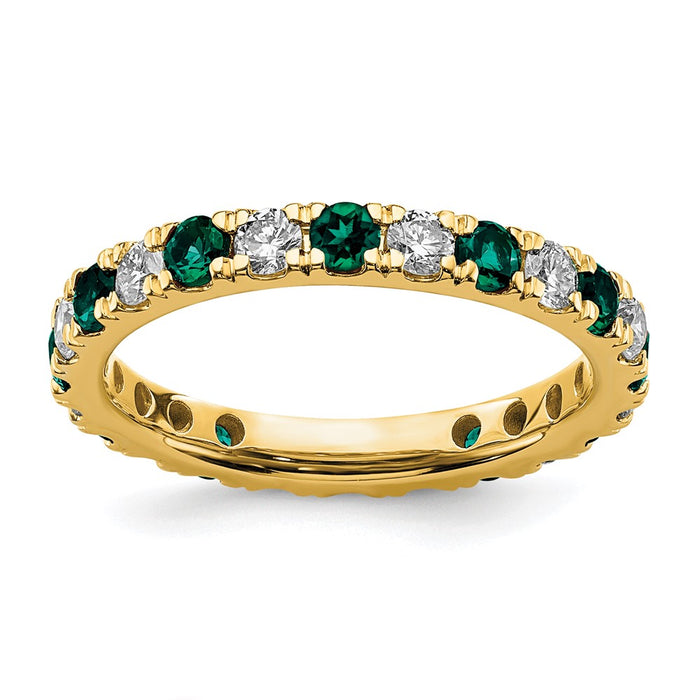 Shop 14K Gold 3/8 Carat Diamond Eternity Band | Stylish Alexandrite, Size 5-1