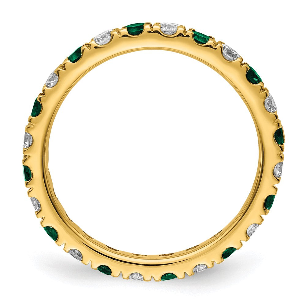 Buy Exclusive 14K Gold Eternity Band with 3/8 Carat Lab-Grown Diamond & Emerald - Stylish Value in Size 5