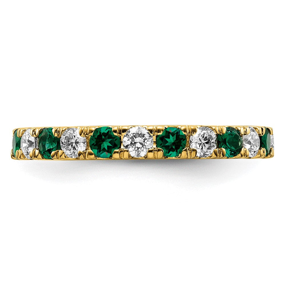 Buy Exclusive 14K Gold Eternity Band with 3/8 Carat Lab-Grown Diamond & Emerald - Stylish Value in Size 5