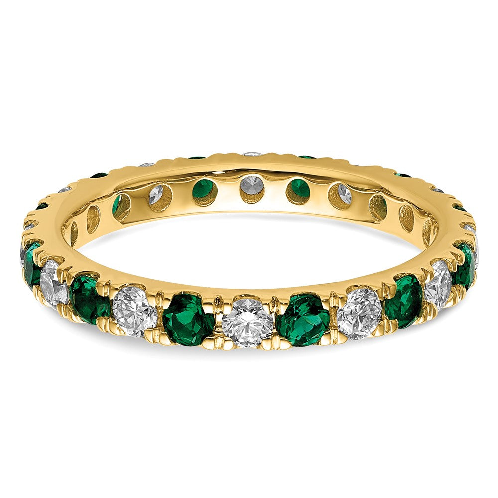 Buy Exclusive 14K Gold Eternity Band with 3/8 Carat Lab-Grown Diamond & Emerald - Stylish Value in Size 5