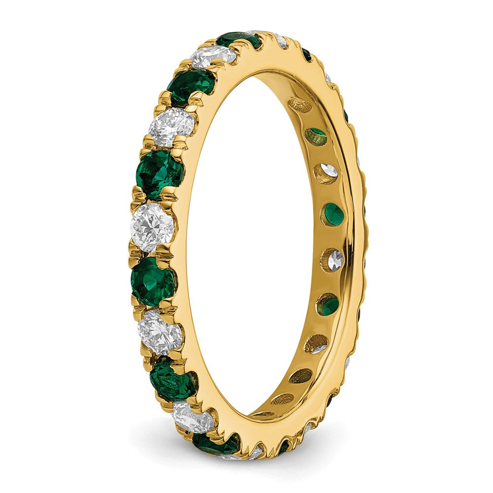 Buy Exclusive 14K Gold Eternity Band with 3/8 Carat Lab-Grown Diamond & Emerald - Stylish Value in Size 5