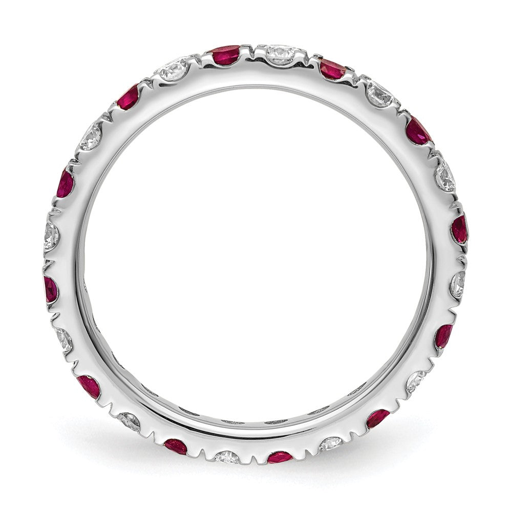 Buy 14K White Gold Eternity Band with 3/4 Carat Lab-Grown Diamond & Ruby - Stylish Value