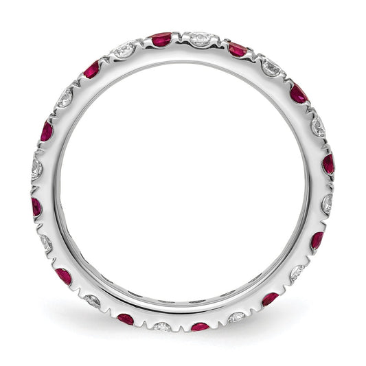 Buy 14K White Gold Eternity Band with 3/4 Carat Lab-Grown Diamond & Ruby - Stylish Value