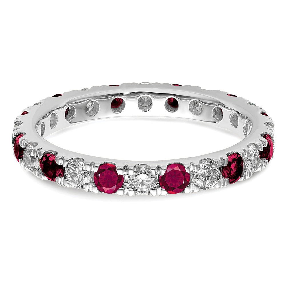 Buy Exclusive 14K White Gold Eternity Band - 7/8 Carat Lab-Grown Diamond & Ruby
